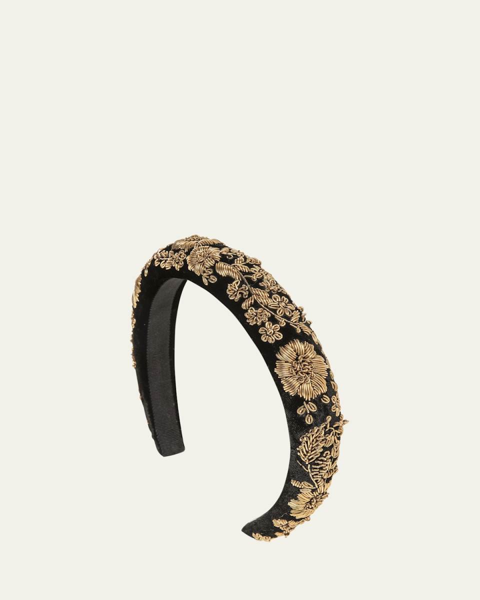 Renata Floral Metallic Headband